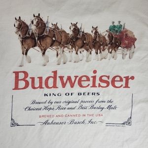 Abercrombie and Fitch Mens XL Budweiser Screen Print Short Sleeve Tshirt Soft AF